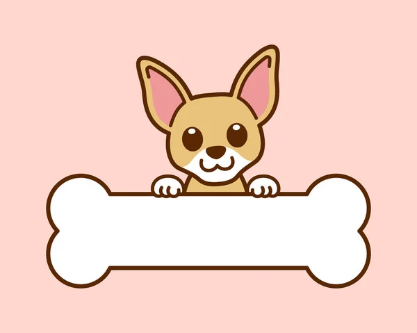 Chihuahua Bone Banner Name Tag — стоковий вектор