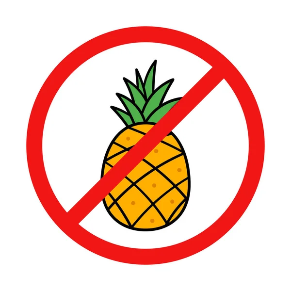 Pineapple Sign White Background — Stockvektor