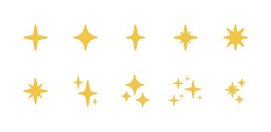 Yıldız Koleksiyonu veya Sarı Parıltı Vektör Sembolleri