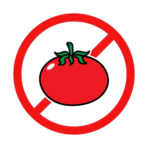 Nie Pomidor Zarejestruj Białym Tle — Wektor stockowy
