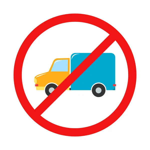 Geen Truck Sign Witte Achtergrond — Stockvector