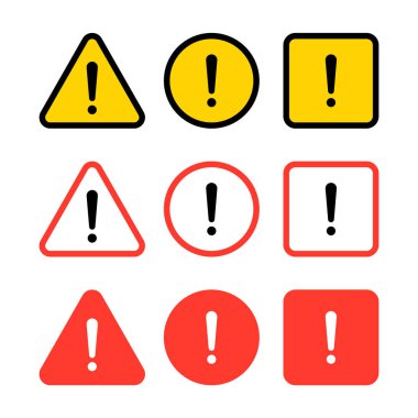 Vektör Uyarı İşareti Simgeleri Kümesi