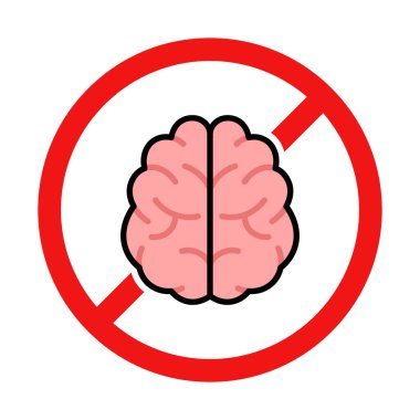 Beyaz Arkaplanda Beyin İşareti Yok