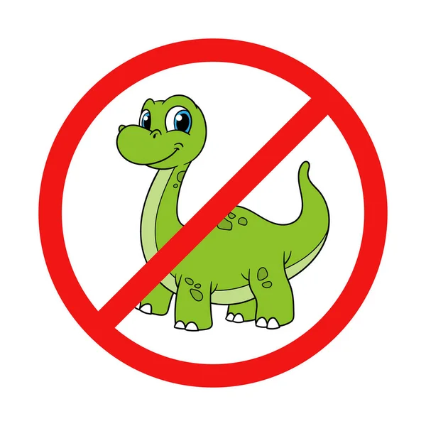 Ingen Dinosaurie Tecken Vit Bakgrund — Stock vektor