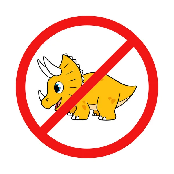 Nessun Dinosauro Nessun Segno Triceratops Sfondo Bianco — Vettoriale Stock