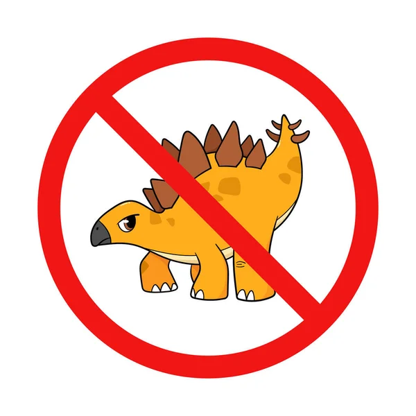 Ingen Dinosaurie Eller Ingen Stegosaurus Tecken Vit Bakgrund — Stock vektor