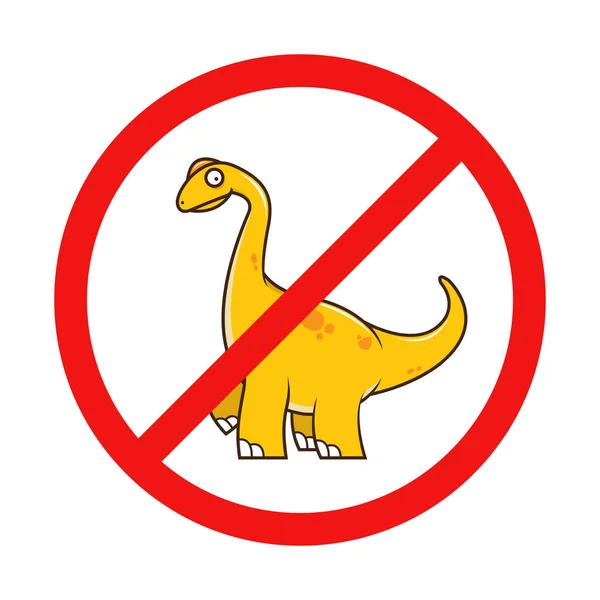 Ingen Dinosaurie Eller Ingen Brachiosaurus Tecken Vit Bakgrund — Stock vektor