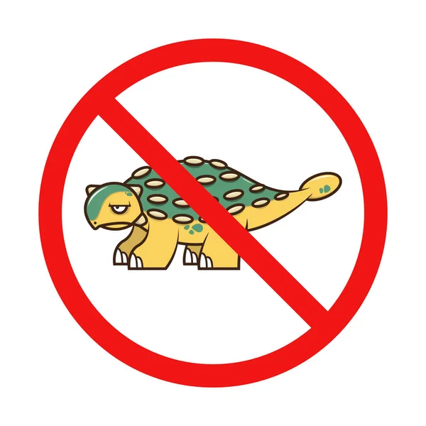Ingen Dinosaurie Eller Ingen Ankylosaurus Tecken Vit Bakgrund — Stock vektor