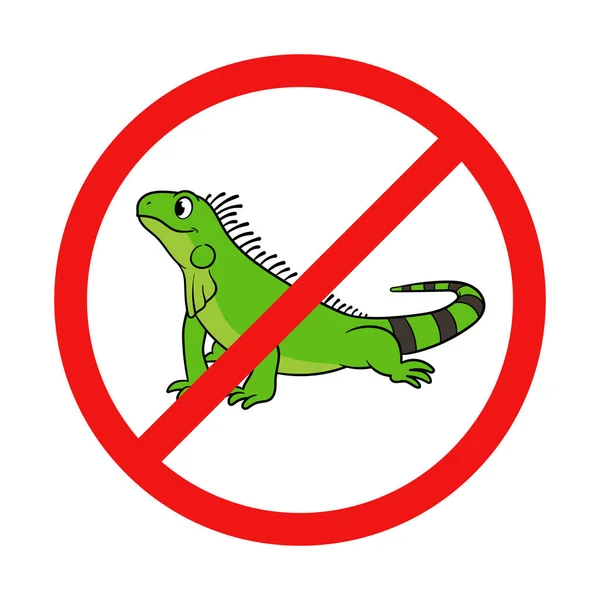 Ingen Iguana Tecken Vit Bakgrund — Stock vektor
