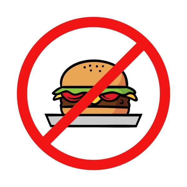 Nincs Burger Jel Fehér Háttér — Stock Vector