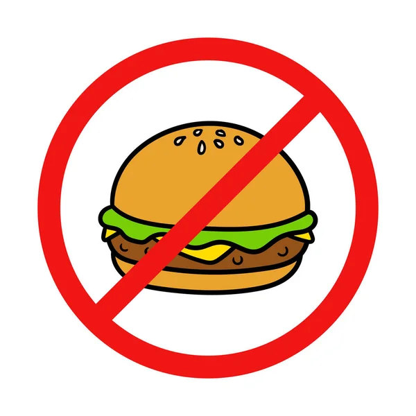 Kein Cheeseburger Zeichen Auf Weißem Hintergrund — Stockvektor