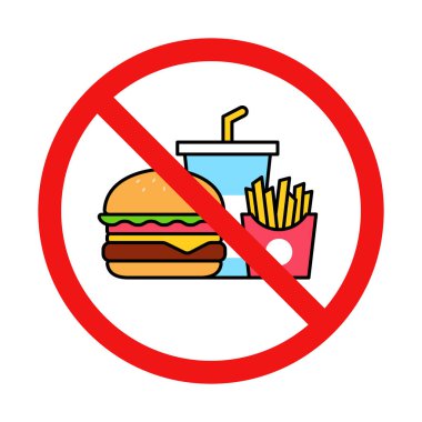 Beyaz Arkaplanda Fast Food İşareti Yok