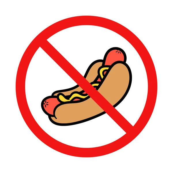 Kein Hot Dog Zeichen Auf Weißem Hintergrund — Stockvektor