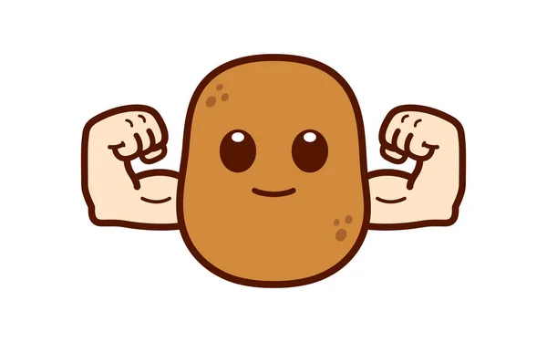 Χαριτωμένη Ισχυρή Απεικόνιση Χαρακτήρων Πατάτας — Διανυσματικό Αρχείο