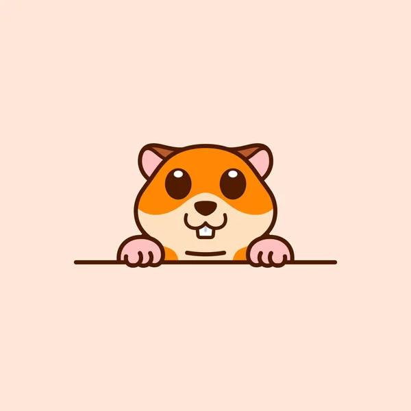 Niedliche Peeking Hamster Vektor Illustration — Stockvektor
