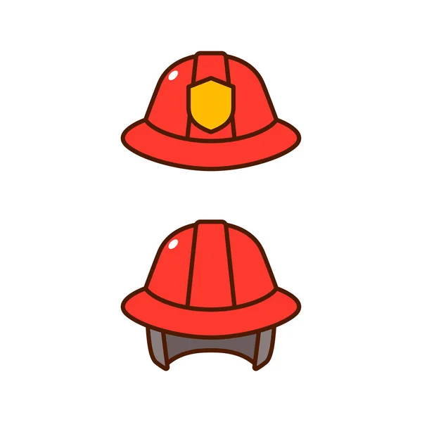 Firefighter Helmet Flat Design Illustrations — Stock Vector