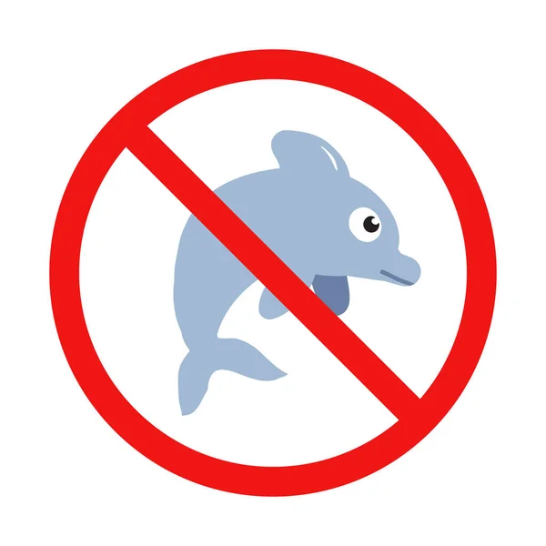 Kein Delfinzeichen Auf Weißem Hintergrund — Stockvektor