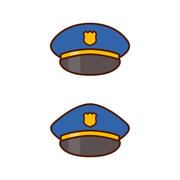 Police Hat Flat Design Illustrations — Stock Vector