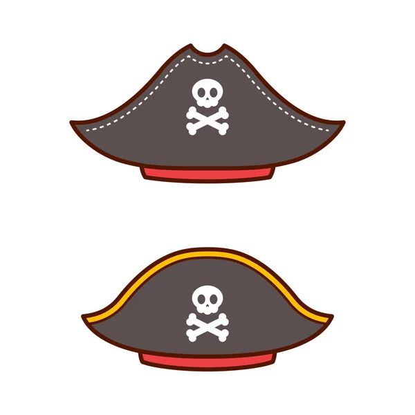 Pirátská Čepice Plochý Design Ilustrace — Stockový vektor