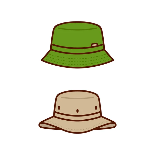 Bucket Hat Flat Design Illustraties — Stockvector