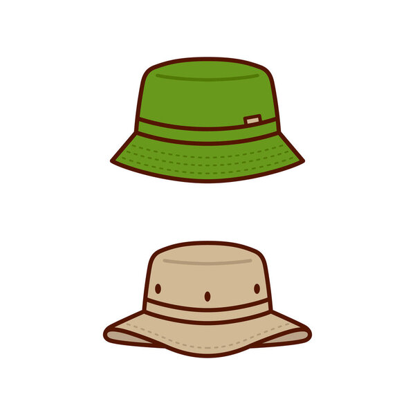 Bucket Hat Flat Design Illustrations