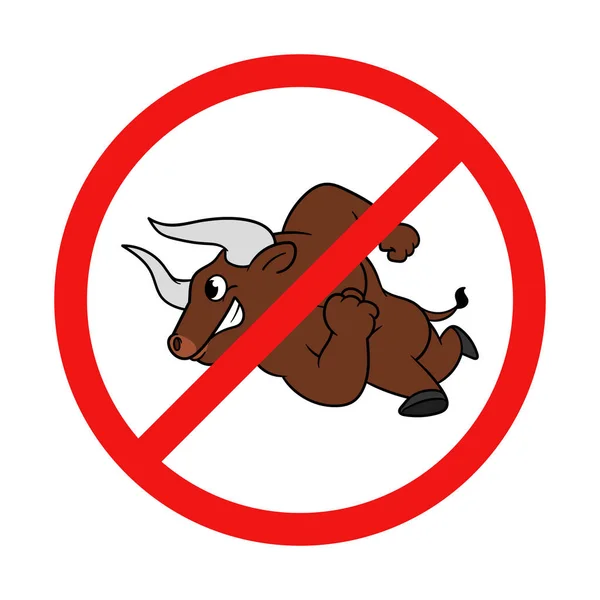 Bull Sign White Background — Stock Vector
