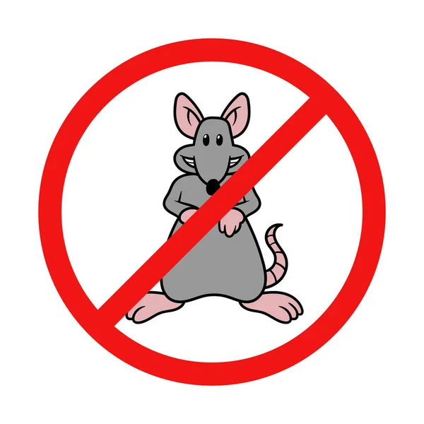 Kein Rattenzeichen Auf Weißem Hintergrund — Stockvektor