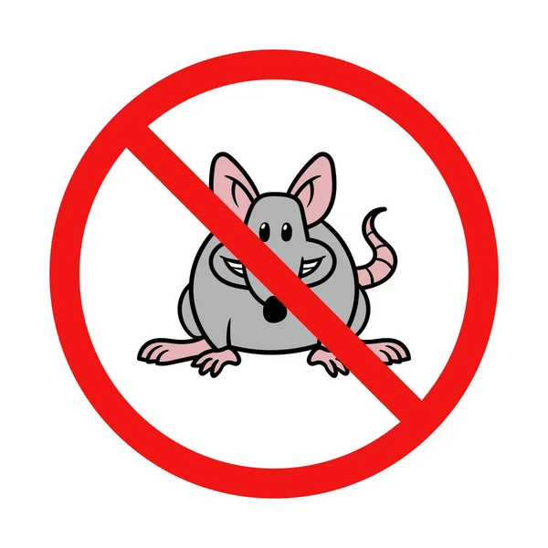 Kein Rattenzeichen Auf Weißem Hintergrund — Stockvektor