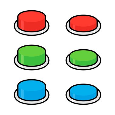Renkli Düğmelerin Vektör Kümesi