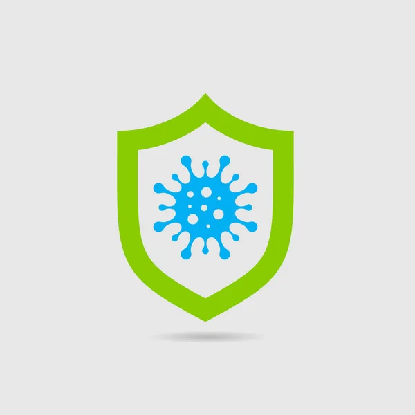 Virus Protection Shield Badge Icon — Stock Vector