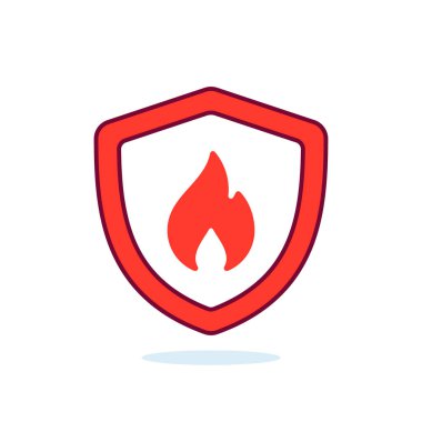 Vektör Alev Koruma Kalkanı İllüstrasyonu