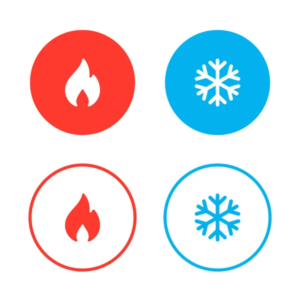 stock vector Hot and Cold Round Symbols