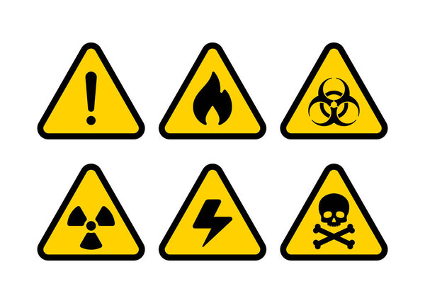 Векторный набор знаков предосторожности