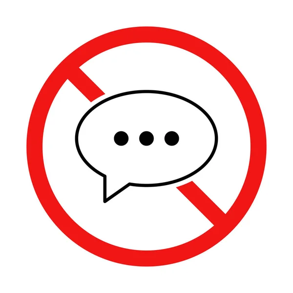 Kein Chat Oder Gesprächszeichen Auf Weißem Hintergrund — Stockvektor