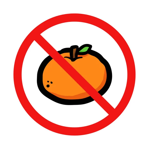 Nincs Narancs Jel Fehér Háttér — Stock Vector