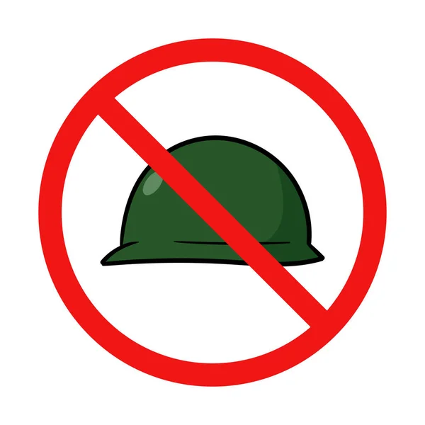 Geen Militaire Helm Witte Achtergrond — Stockvector