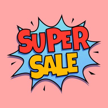 Vektör Süper Satış Pop Sanat Sanatı Etiketi