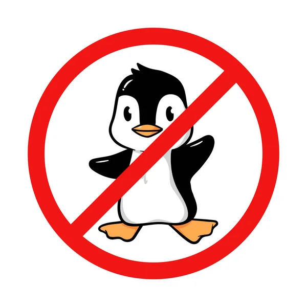 Vector Penguin Sign White Background — Archivo Imágenes Vectoriales