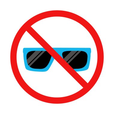 Beyaz arka plan hiçbir güneş gözlüğü işareti