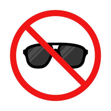 Beyaz arka plan hiçbir güneş gözlüğü işareti