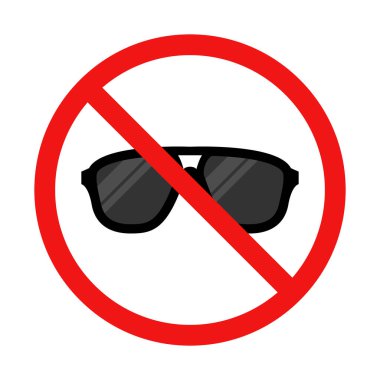 Beyaz arka plan hiçbir güneş gözlüğü işareti
