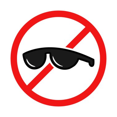 Beyaz arka plan hiçbir güneş gözlüğü işareti