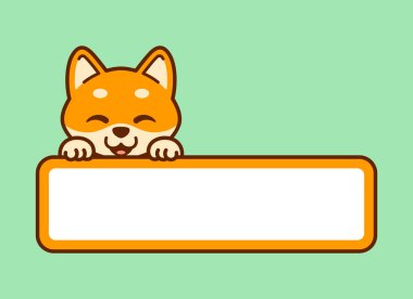 Şirin Shiba Inu Vektör Etiketi