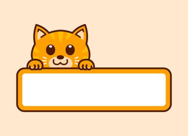 Şirin Tekir Kedi Vektör Etiketi