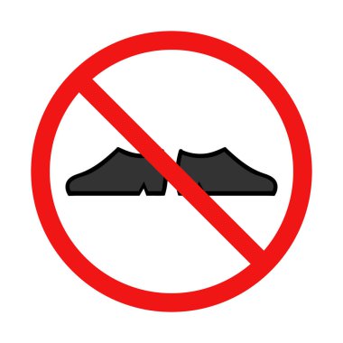 No Shoes Sign on White Background