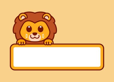 Şirin Aslan Vektör Etiketi