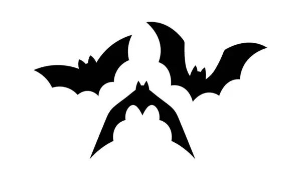 Ilustração Morcegos Vetoriais Fundo Branco — Vetor de Stock