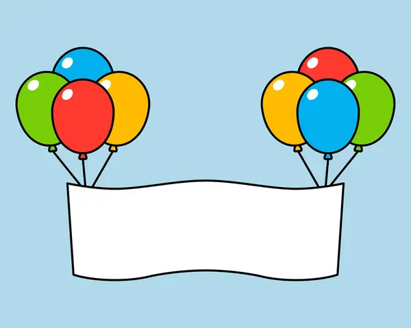 Vector Balloons Banner Label — Stock Vector