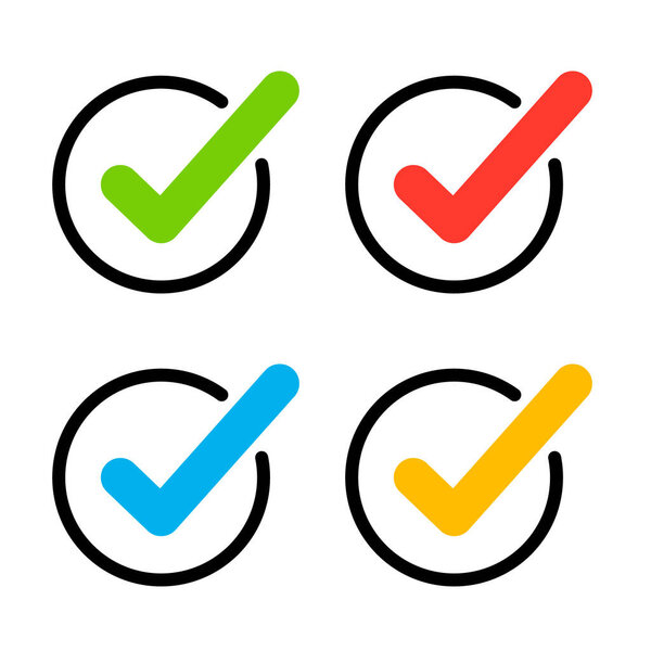 Vector Check Marks Inside Circles