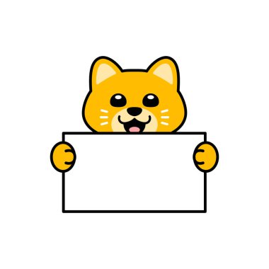 Boş bir işaret tutan şirin kedi